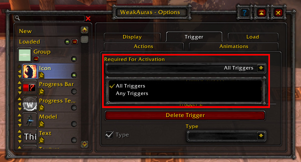 Aura Interface-Trigger-Multiple Triggers Dropdown