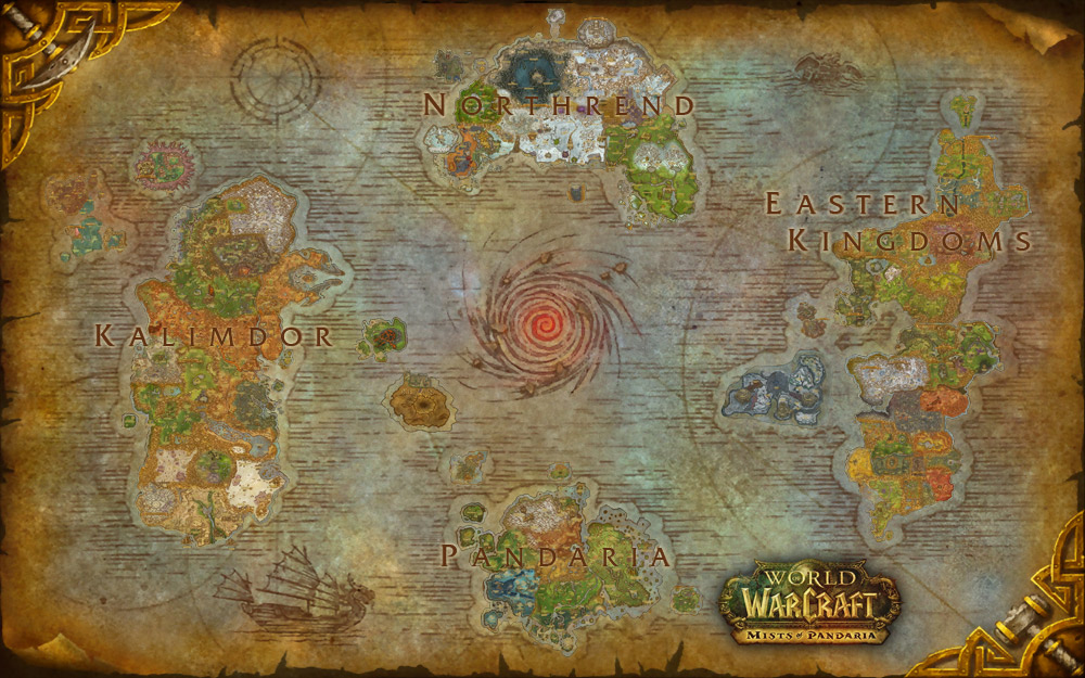 World of Warcraft Vanilla Azeroth World Map High Quality A3 